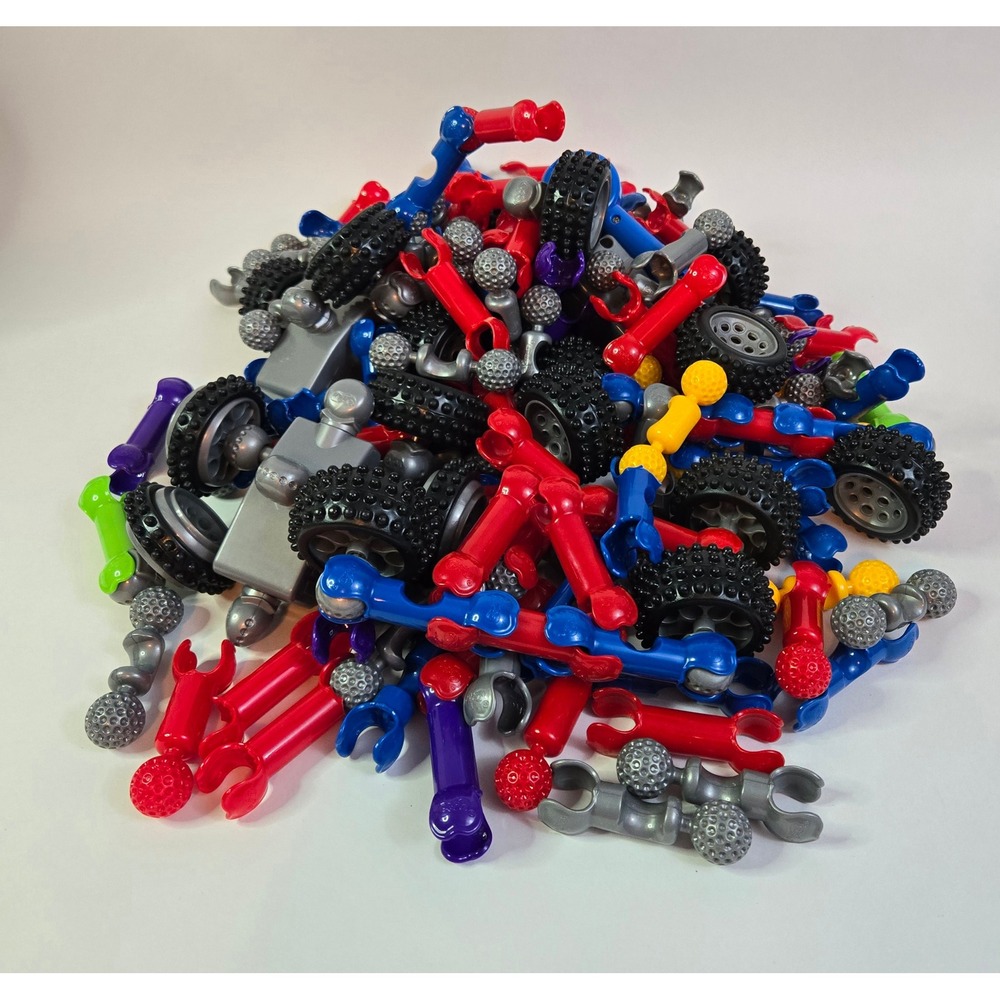 Zoob Building Set Lot Mixed Pieces Wheels Rods Connectors STEM Construction Toy